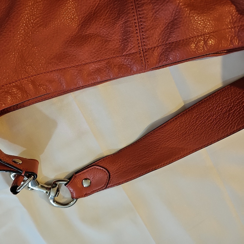 Coach Park Avery‎ Peach Pink Pebbled Leather Hobo Shoulder Bag Handbag - Picture 4 of 7